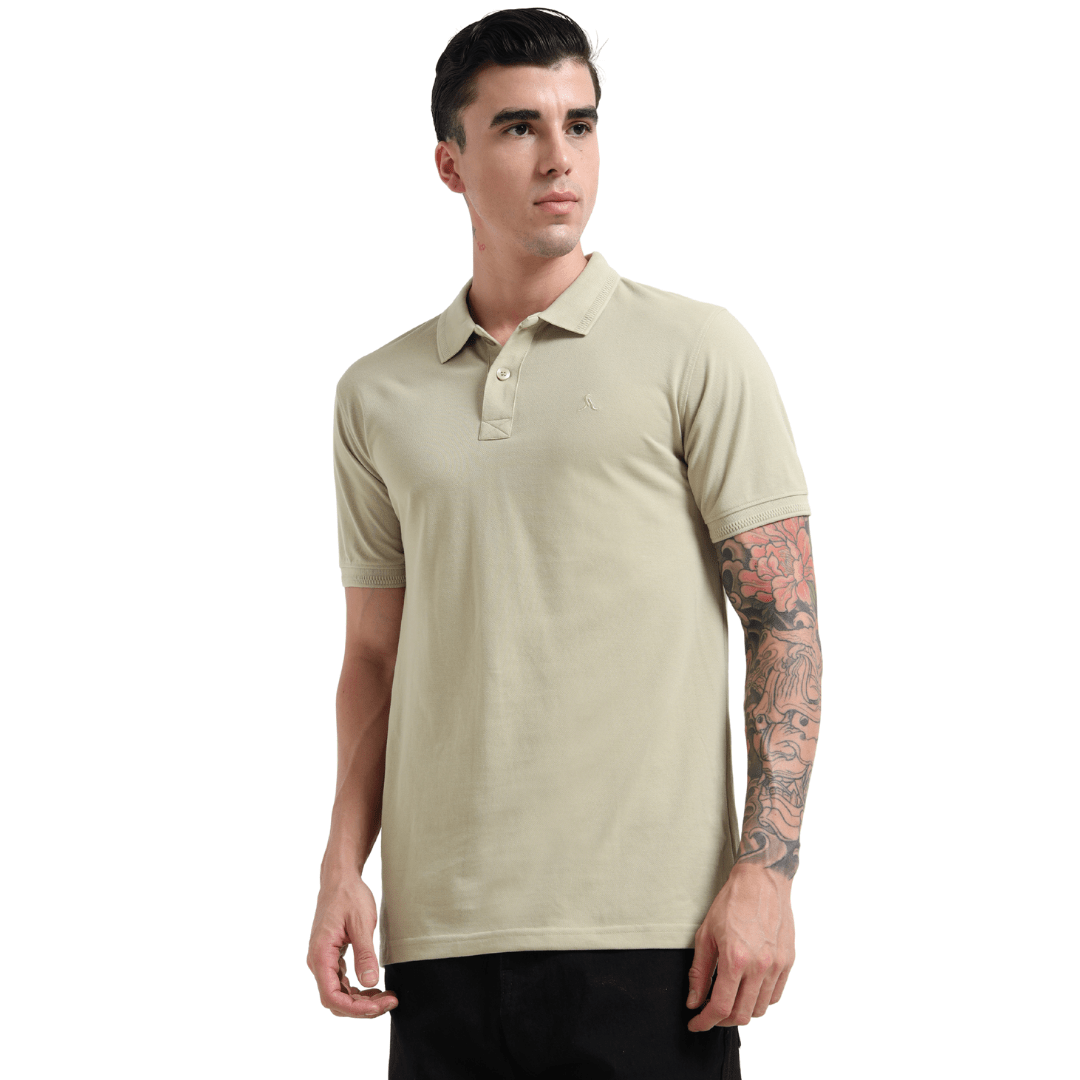 PREMIUM POLO | MEN | PALE TAUPE - Teestra