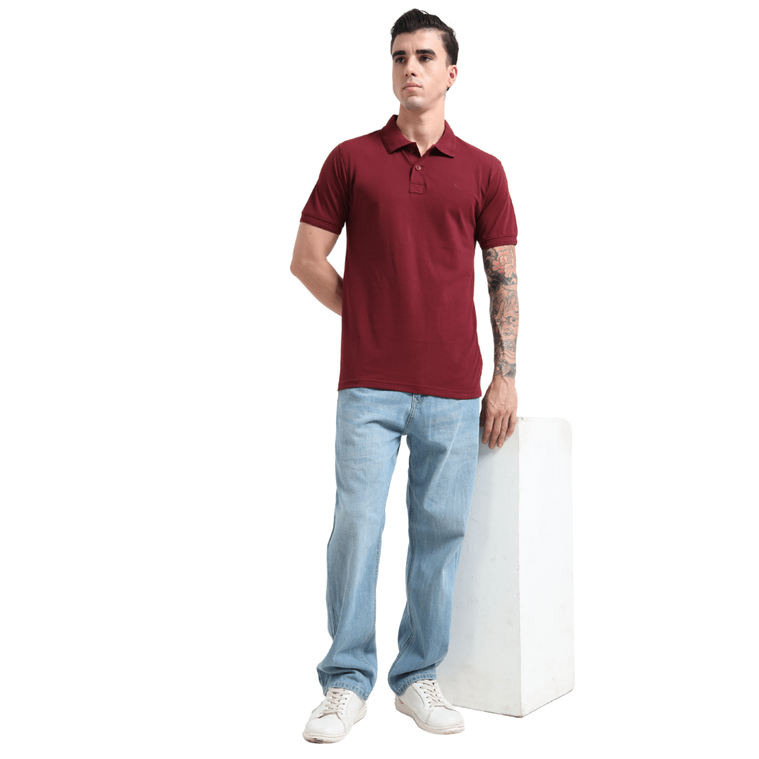 PREMIUM POLO | MEN | WINE BERRY - Teestra