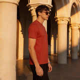 Red Plain Round Neck Tshirt - Teestra