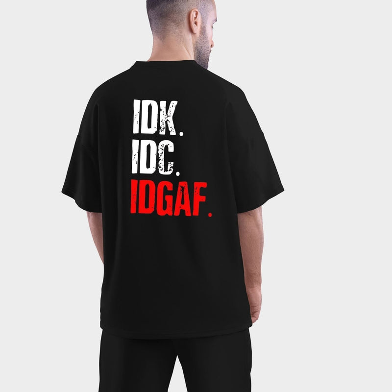 ROUND NECK | BLACK | IDK.IDC.IDGAF - Teestra
