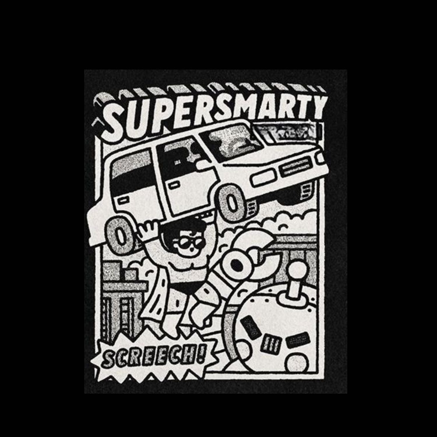 ROUND NECK | BLACK | SUPER SMARTY - Teestra