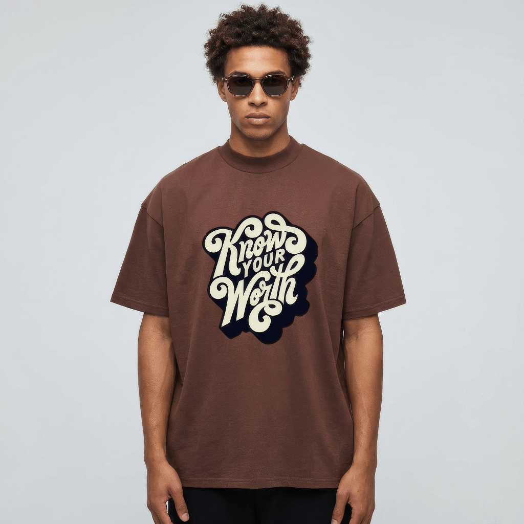 Round Neck | Brown | Know Your Worth - Teestra