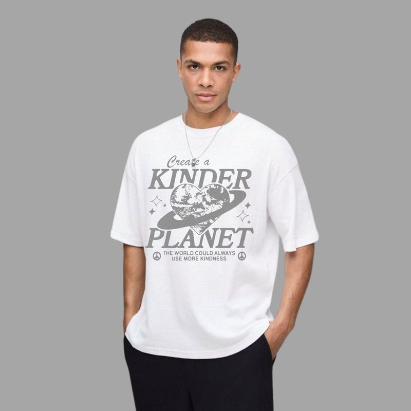ROUND NECK | WHITE | KINDER PLANET - Teestra