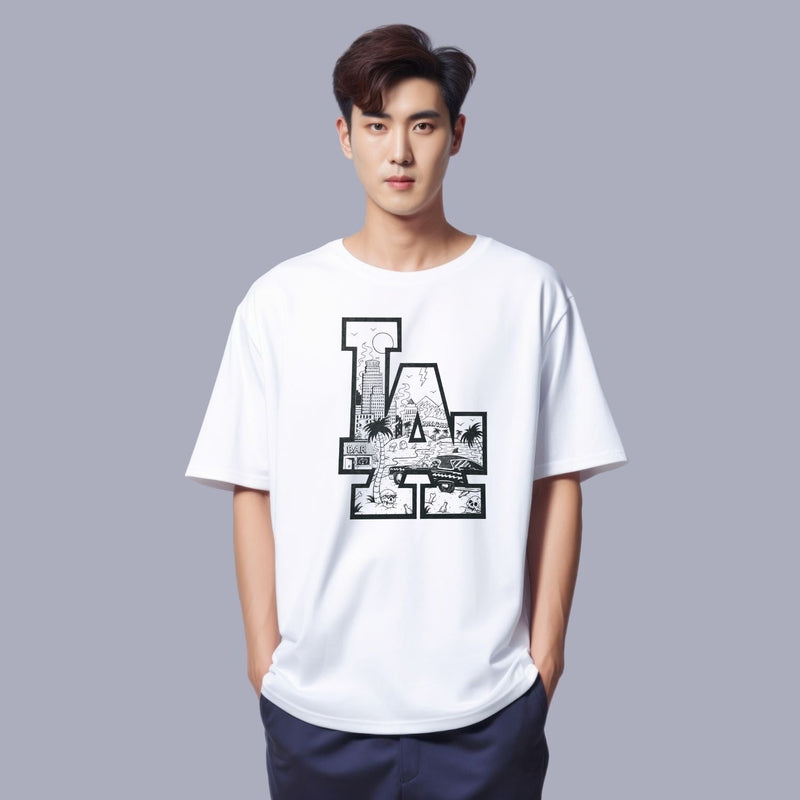 ROUND NECK | WHITE | L.A - Teestra