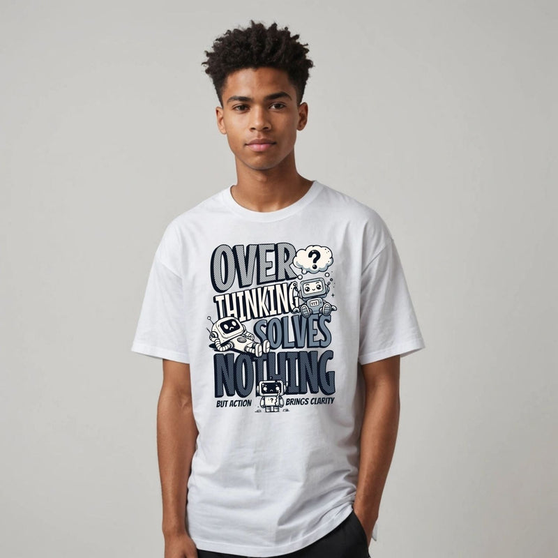ROUND NECK | WHITE | OVERTHINKING - Teestra