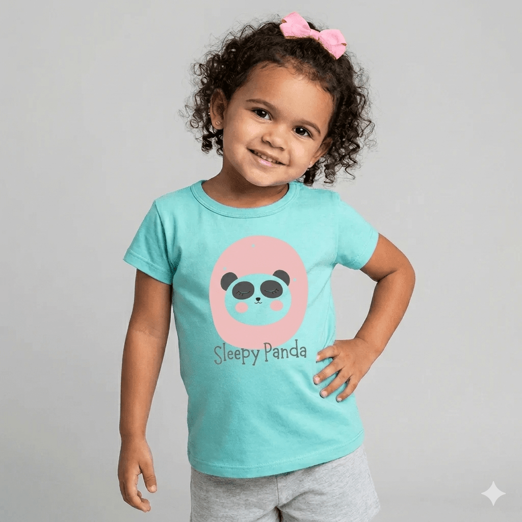 Sky Blue Cotton T-Shirt for Girls - Soft & Trendy Tees for Kids - Teestra
