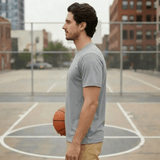 Space Grey Plain Round Neck Tshirt - Teestra