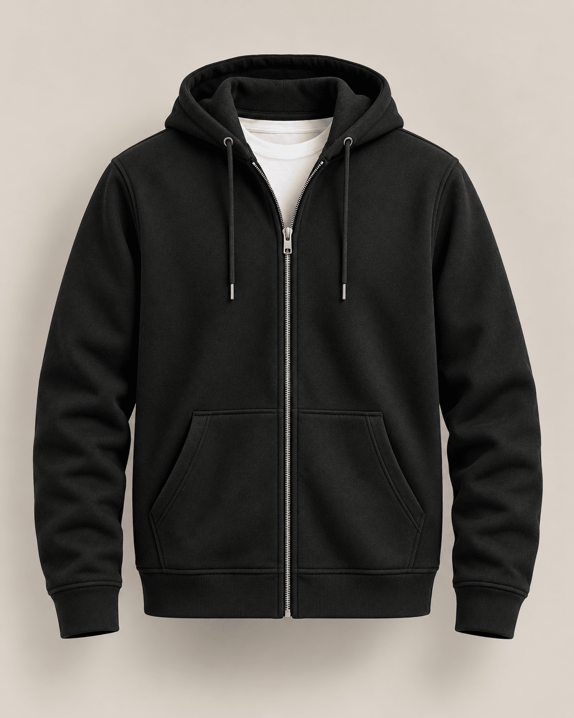 Zipper Hoodie | Black - Teestra