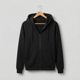 Zippered Hoodie | Black - Teestra