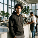 Zippered Hoodie | Black - Teestra