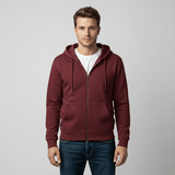 Zippered Hoodie | Burgundy - Teestra