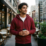 Zippered Hoodie | Burgundy - Teestra