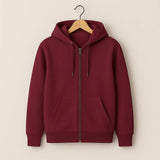 Zippered Hoodie | Burgundy - Teestra