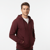 Zippered Hoodie | Burgundy - Teestra