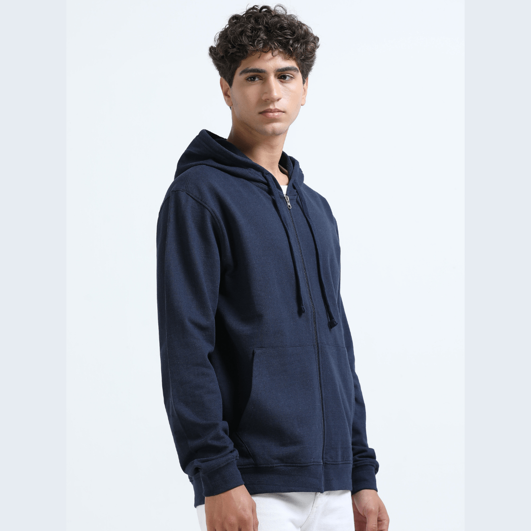 ZIPPERED HOODIE | NAVY - Teestra