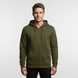 Zippered Hoodie | Olive - Teestra