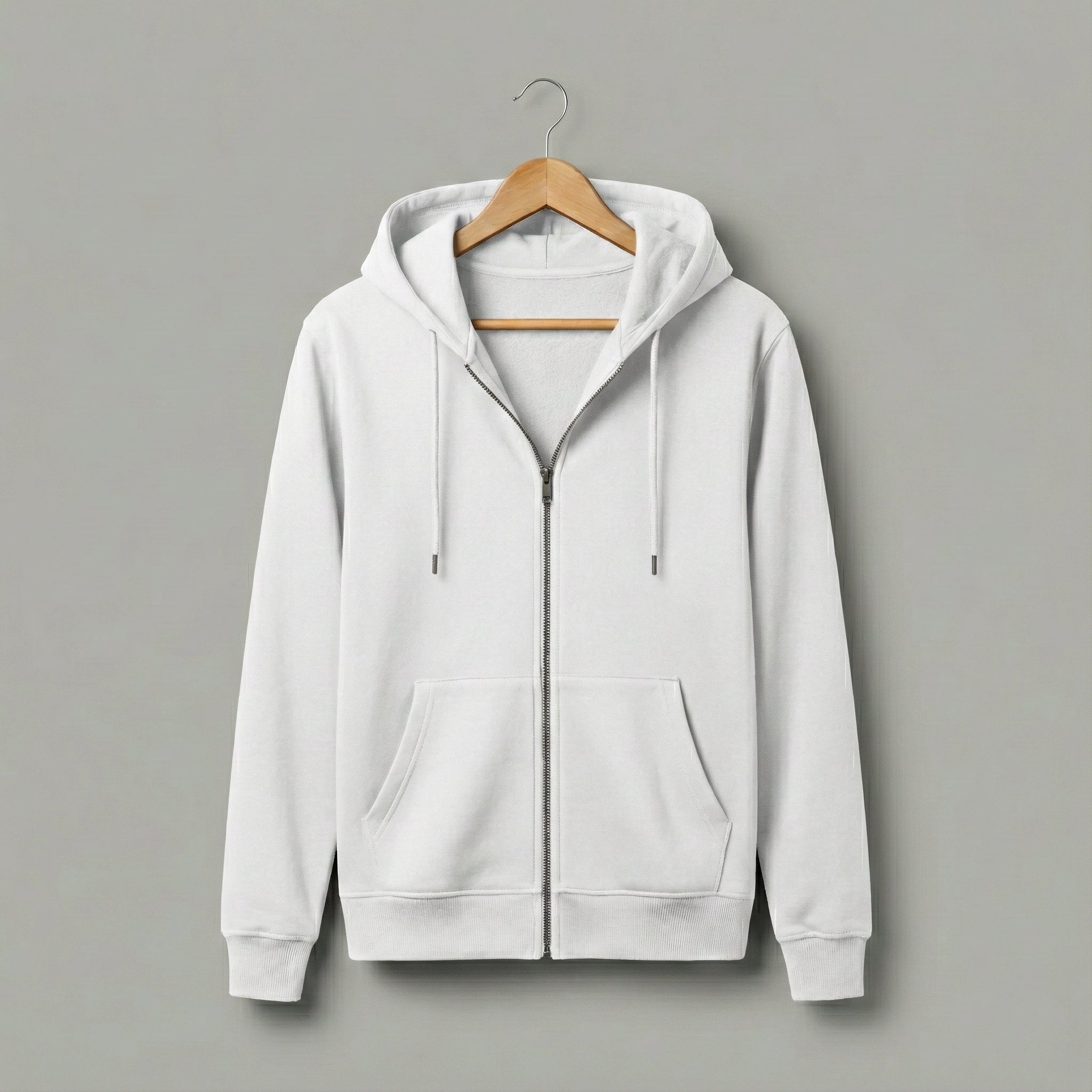 Zippered Hoodie | White - Teestra