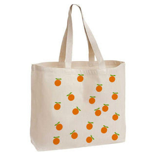 Orange Cotton Canvas Tote Bags - Teestra