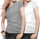 Women's round neck Grey/White Value pack - Teestra