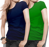 Women's round neck Navy/Green Value pack - Teestra
