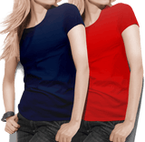 Women's round neck Navy/Red Value pack - Teestra