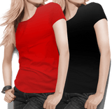 Women's round neck Red/Black Value pack - Teestra