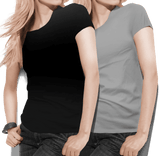 Women's round neck Black/Grey Value Pack - Teestra