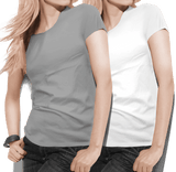 Women's round neck Grey/White Value pack - Teestra